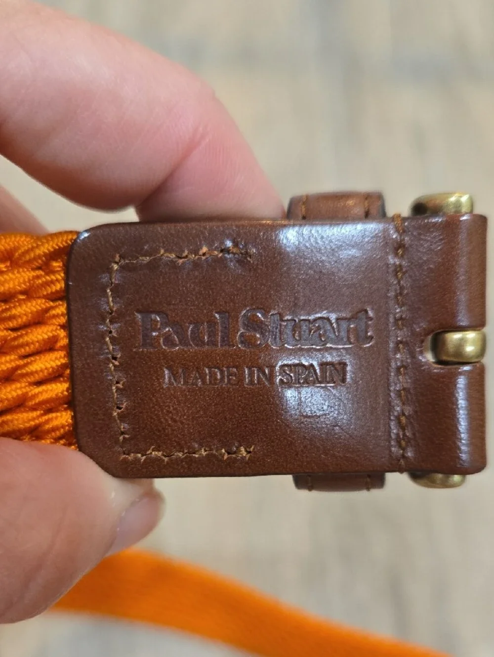 Paul Stuart Orange Woven Stretch Belt!!